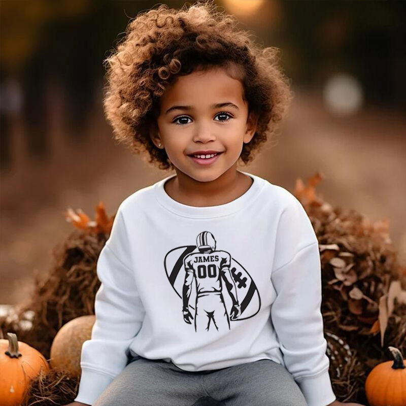 Personalized Kids Sweatshirt Custom Photo With Rugby Player Graphic Children's Gifts