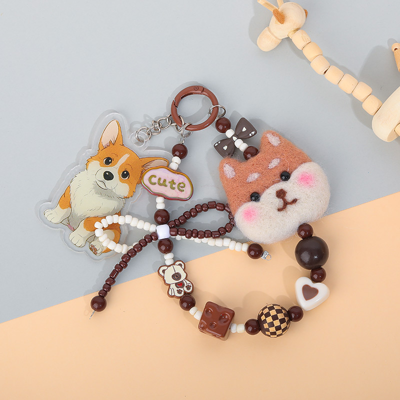 Personalized Plush Dog Mobile Phone Chain Customized Cartoon Photo Gift for Friends