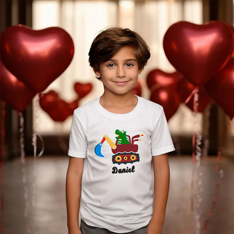 Personalized Kids T-Shirt With Customized Name And Cute Cartoon Pattern Children's Gifts