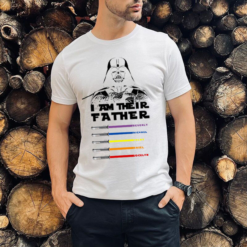 Personalized T-shirt with Custom Name Cartoon Character Pattern Cool Present for Dad