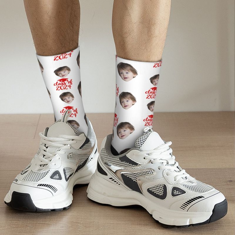 Customized Face Socks Multiple Colors Best Graduation Gift for Friends