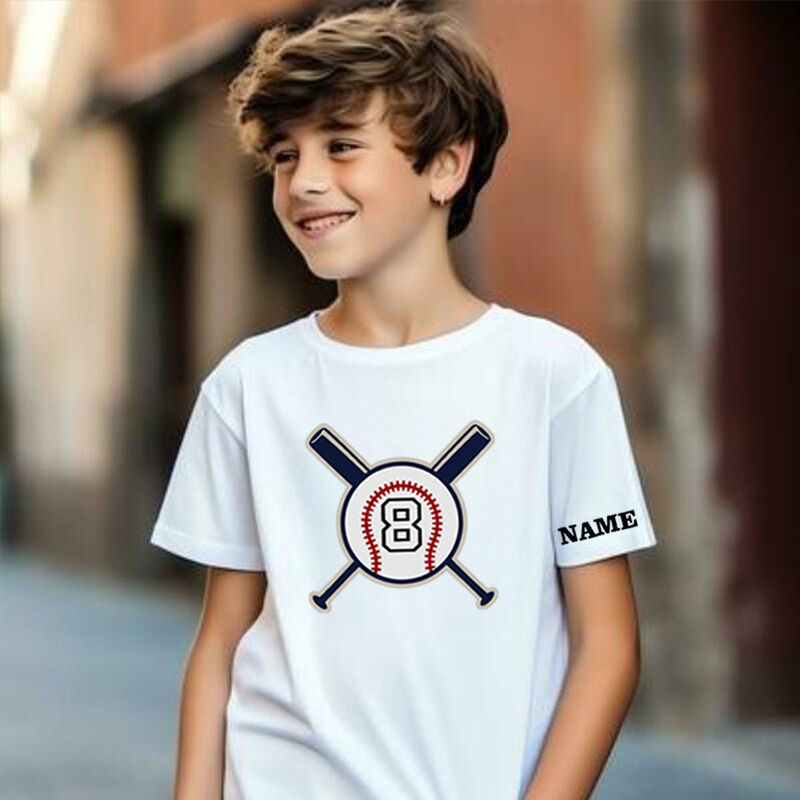 Personalized Kids T-Shirts With Customized Name Tape Baseball Graphics For Sports Fanatics
