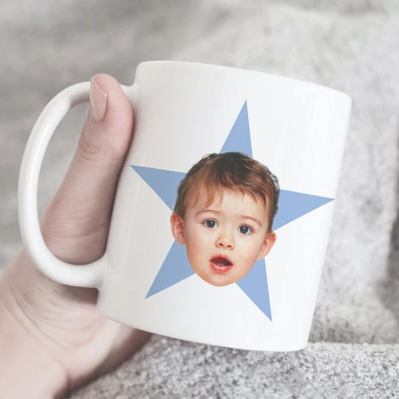 Personalized Baby Face Pentagram Custom Photo Mug - Yeahmade.com