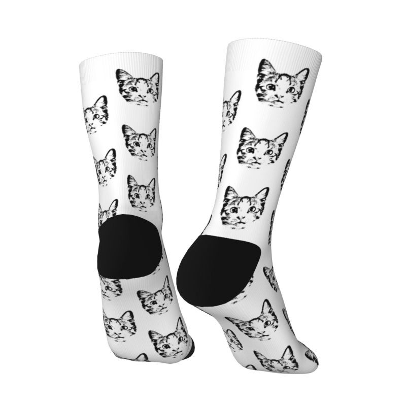 Personalized Face Socks Sketch Style Pet Minimalist Gift for Pet Owners