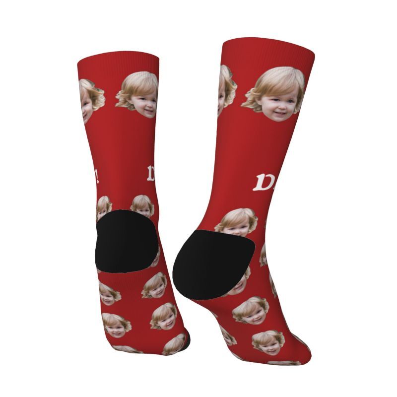 Personalized Face Socks with Child Photos Added as a Father's Day Gift