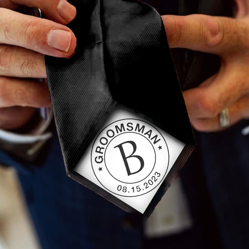 Custom Date Tie with Custom Letter Creative Gift for Groomsman