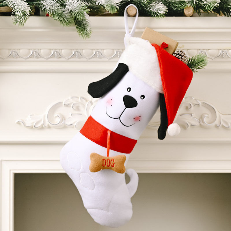 Personalized pet dog cartoon image custom name Christmas Stockings