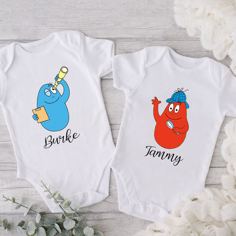 Personalized Baby Onesie Barbapapa Cartoon Kids Pattern Design Perfect Baby Shower Gift for Family