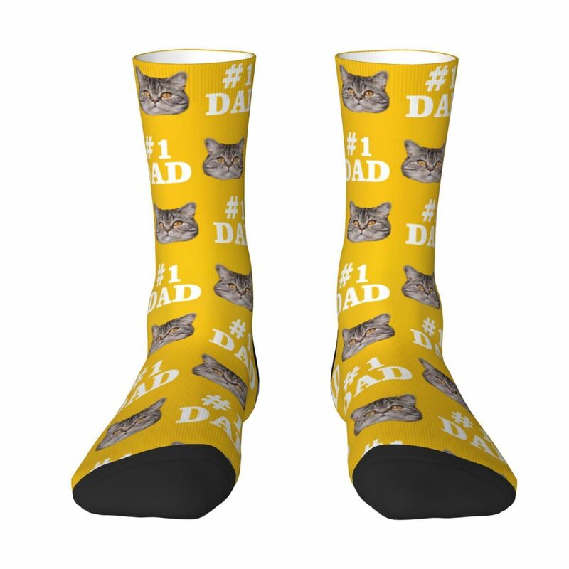 "#1 DAD" Customized Face Socks Father's Day Gift for Dad
