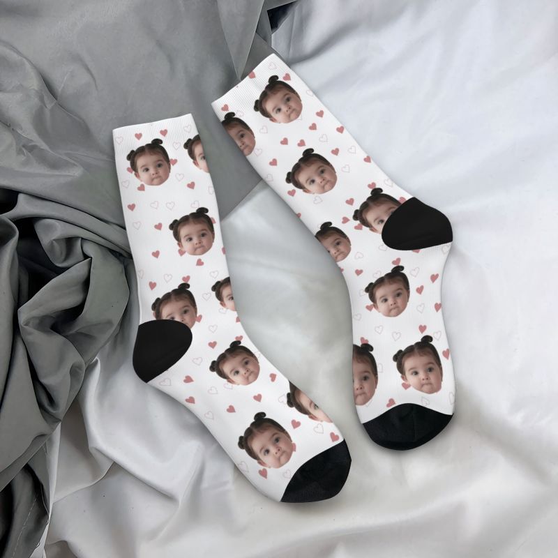 Customized Face Socks Printed with Children’s Photos Sweet Gift for Parents