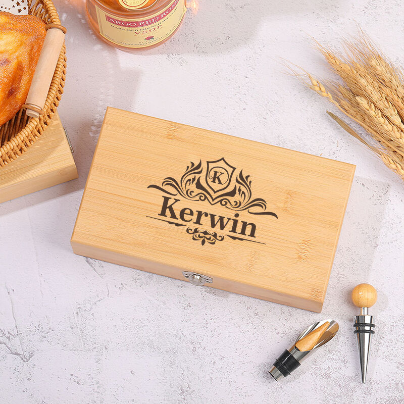 Personalized Bottle Opener Set Custom Initial and Name Retro Imperial Logo Design Gift for Drink Lovers