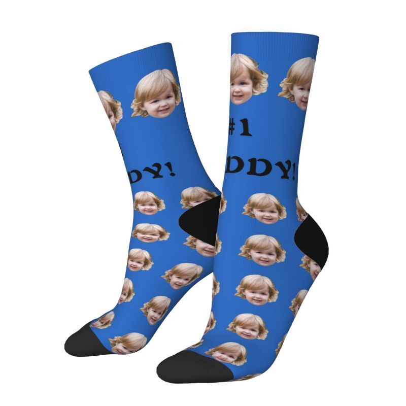 Personalized Face Socks with Child Photos Added as a Father's Day Gift