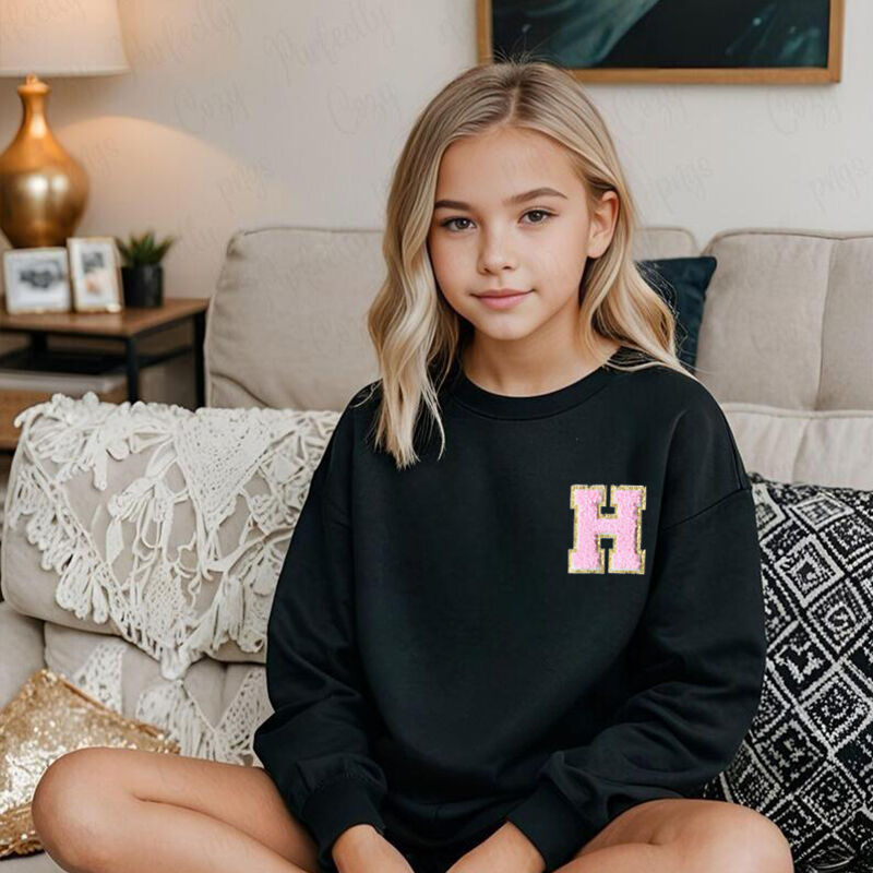 Personalized Children Sweatshirt Custom Initials Simple Gift For Kids