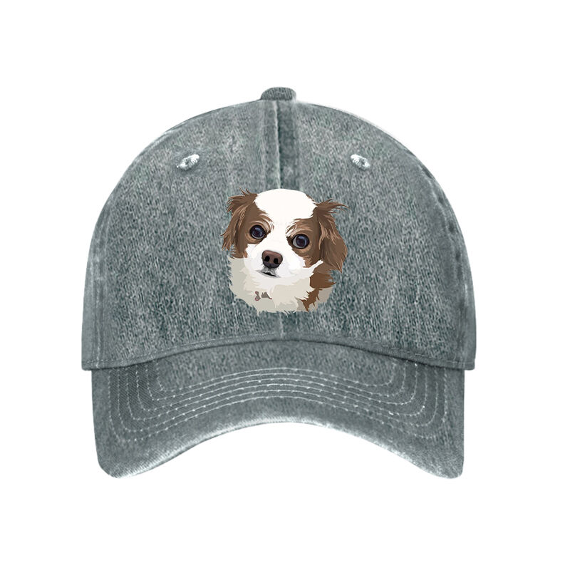 Personalized Hat with Custom Watercolor Pet Head Portrait Picture for Pet Lover