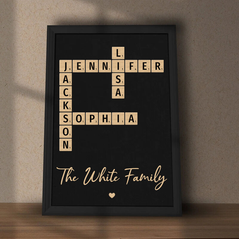 Cadre Scrabble personnalisé Noms de famille personnalisés Cadeau créatif pour votre amour
