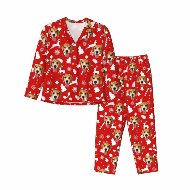 Personalized Pajamas Custom Photo Christmas Elements Cute Icon Design Attractive Gift for Her