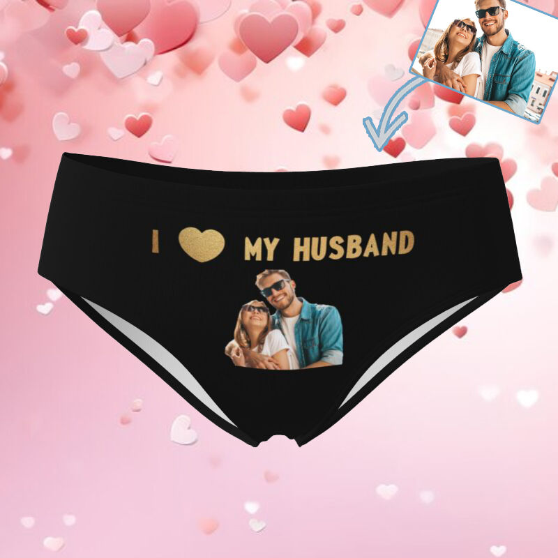 Personalized Picture Women's Underwear with Heart Pattern Creative Gift for Best Girl Friend