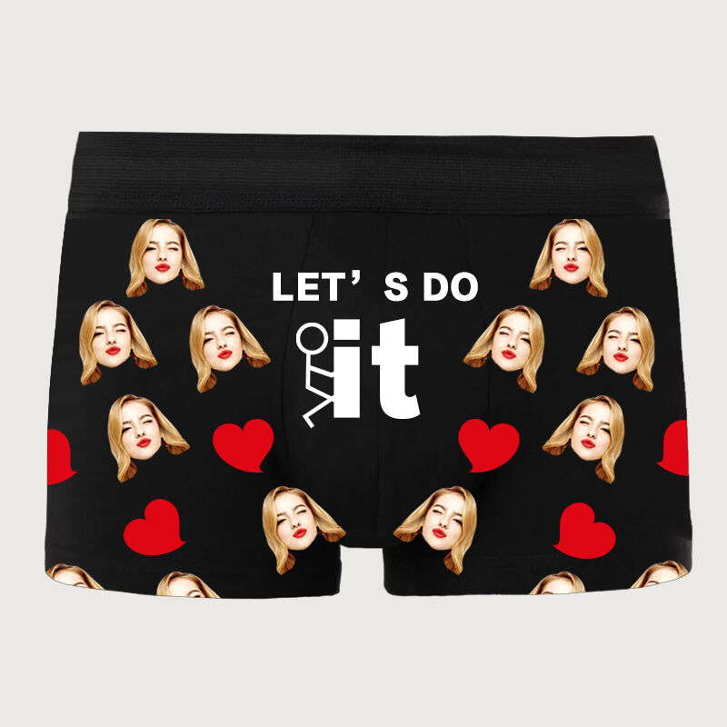 Personalized Picture Men's Underwear Boxer Briefs Great Gift for Him "Let's Do It"