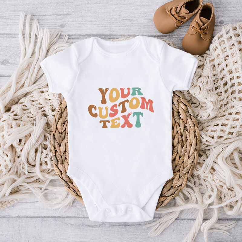 Personalized Baby Onesie Custom Message Color Text Style Design Attractive Baby Shower New Mom Gift