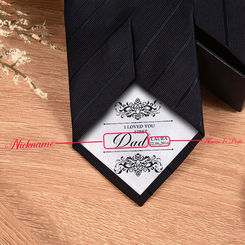 Custom Name Tie with Beautiful Pattern Precious Gift for Father's Day