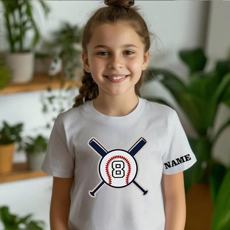 Personalized Kids T-Shirts With Customized Name Tape Baseball Graphics For Sports Fanatics