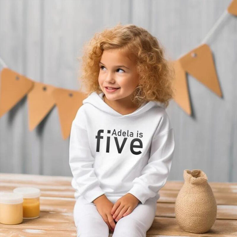 Personalized Kids Embroidered Hoodie With Custom Name And Age Warm Gift For Children
