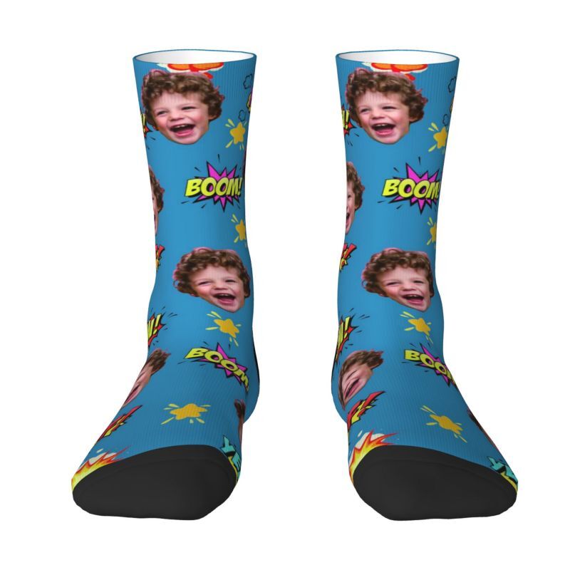 Custom Photo Socks Add Comic Text Comfort Socks