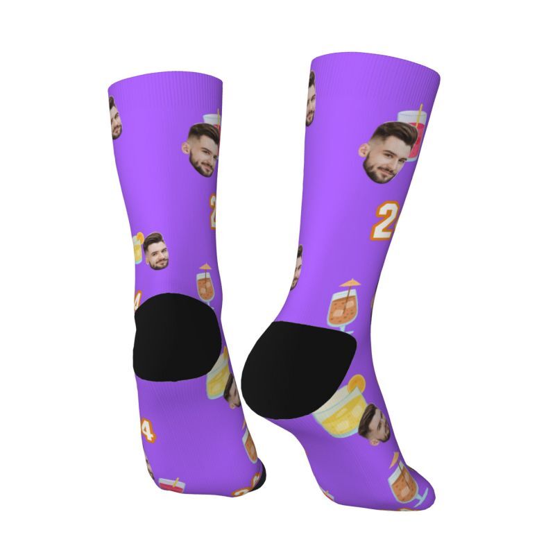 "No.24" Customizable Face Socks 3D Digital Printing for Him