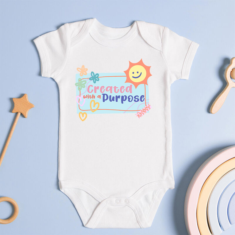Personalized Baby Onesie Custom Message Sun Color Background Design Great Baby Shower New Mom Gift