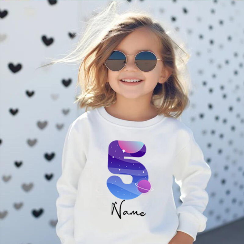 Personalized Kids Sweatshirts Customized Name And Age Birthday Gifts For Children