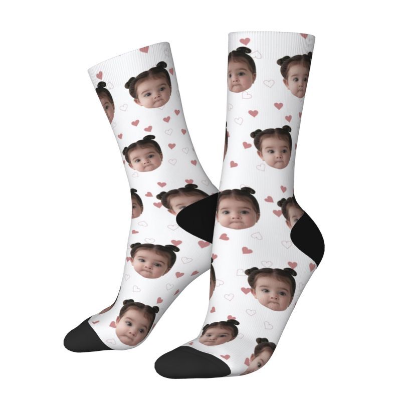 Customized Face Socks Printed with Children’s Photos Sweet Gift for Parents