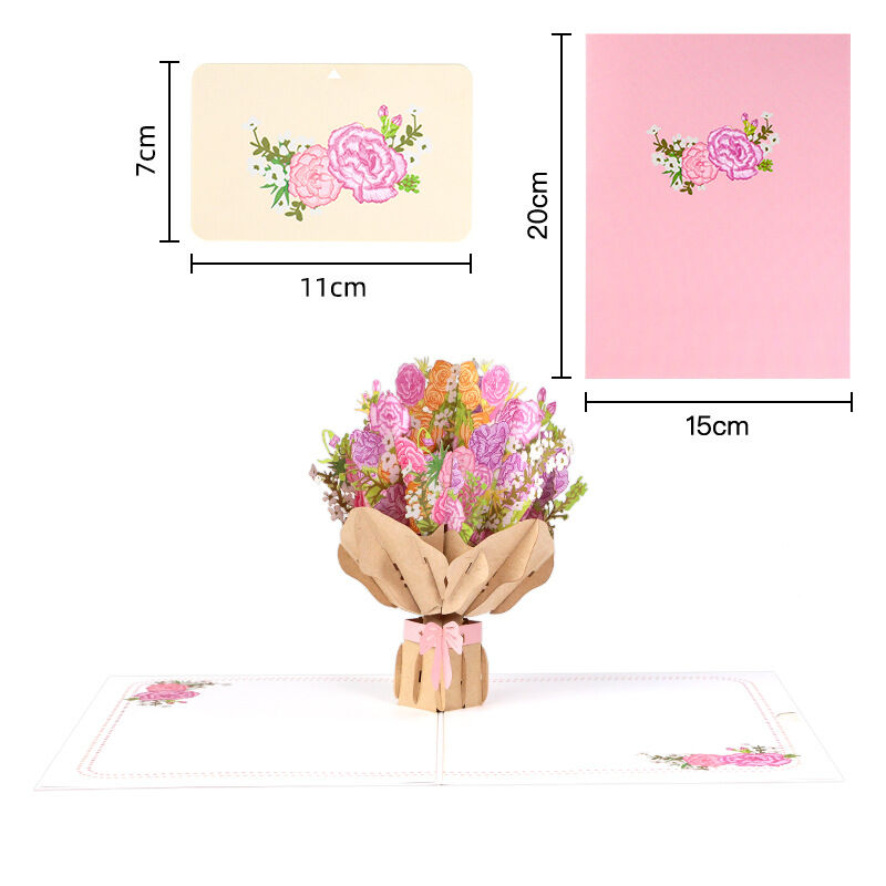 3D Beautiful Carnation Flower Pop Up Card for Mother's Day