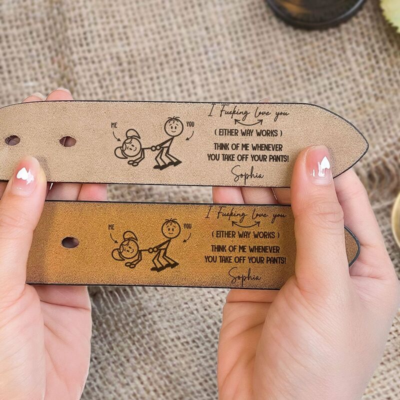 Personalized Genuine Leather Belt to Express Love Anniversary Gift for Husband