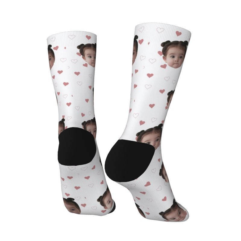 Customized Face Socks Printed with Children’s Photos Sweet Gift for Parents