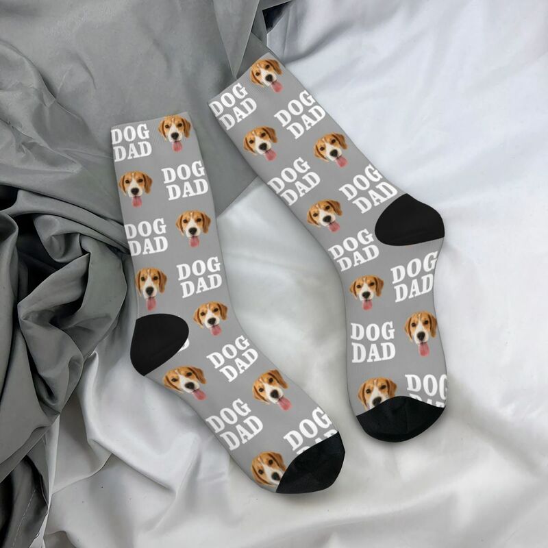 "DOG DAD" Customized Face Socks with Photos Added as a Gift for Pet Owners
