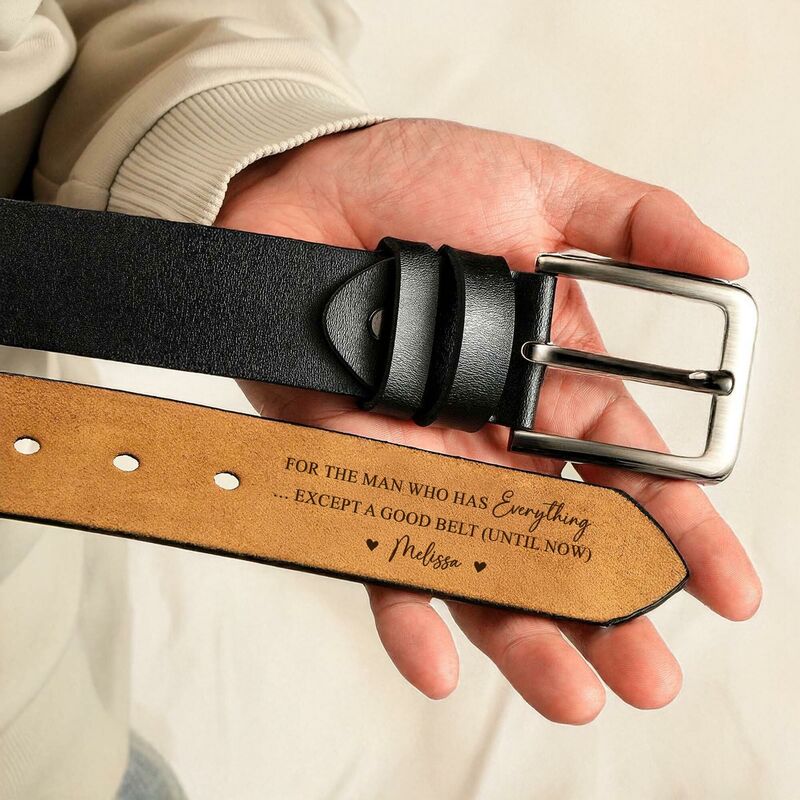Customized Men's Belt High Quality Genuine Leather Anniversary Gift for Boyfriend