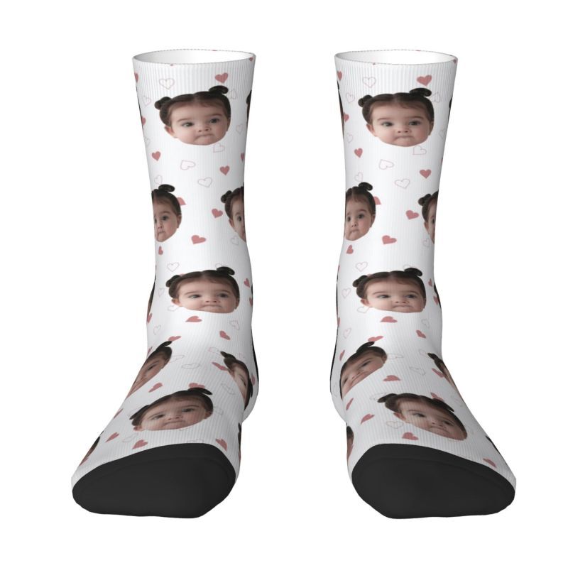 Customized Face Socks Printed with Children’s Photos Sweet Gift for Parents