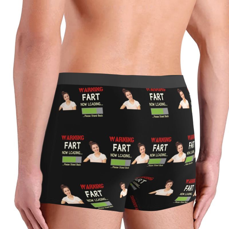 Personalized Photo Men's Underwear Boxer Briefs Funny Gift for Boy Friend "Now Loading"