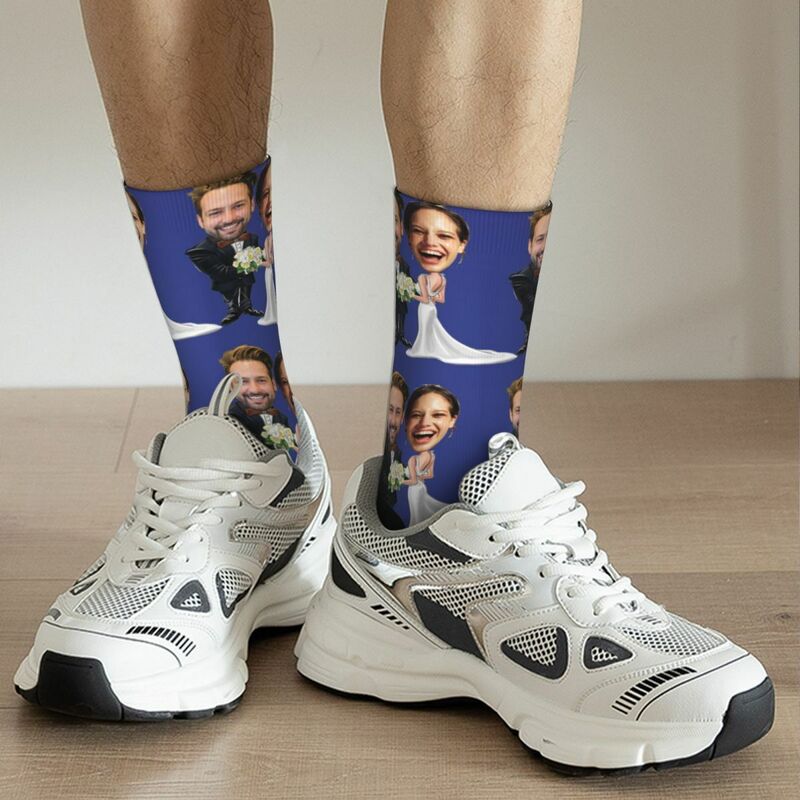 Personalized Face Socks Couple Wedding Photo Gift for Friends