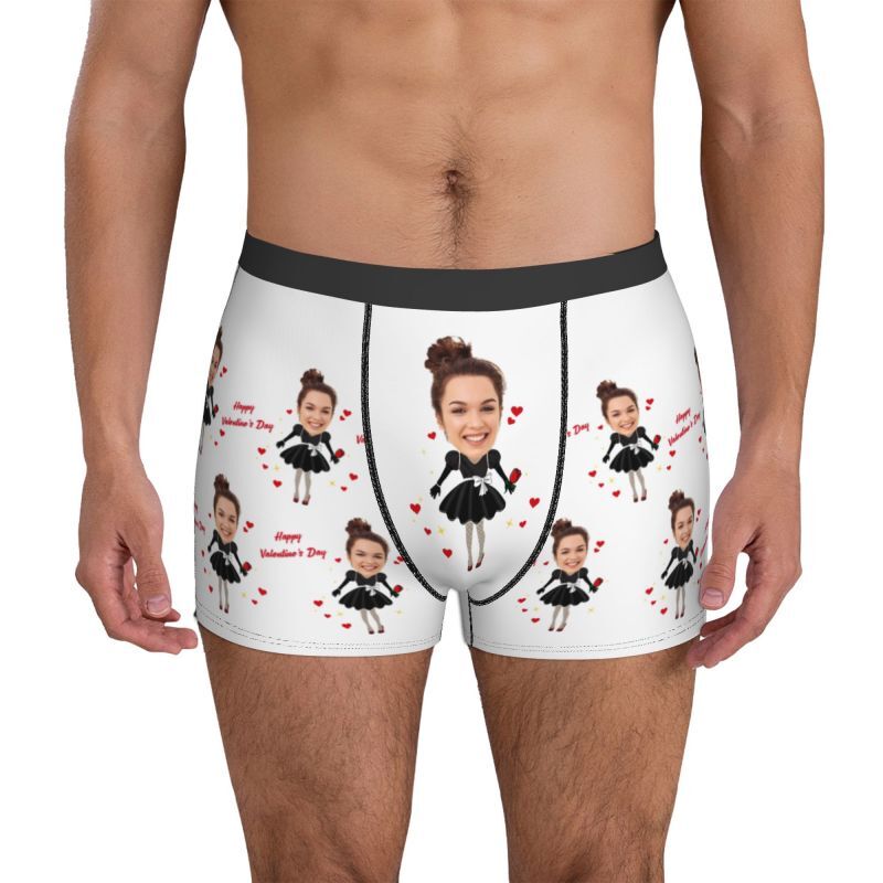 Personalized Picture Men's Underwear Boxer Briefs Romantic Present for Dear Boy Friend