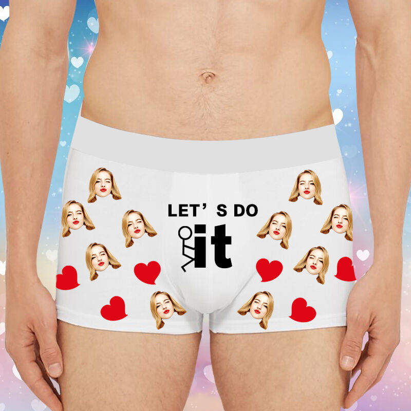 Personalized Picture Men's Underwear Boxer Briefs Great Gift for Him "Let's Do It"