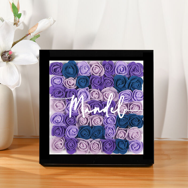 Personalized Flower Shadow Box Custom Name Beautiful Gift for Birthday ...