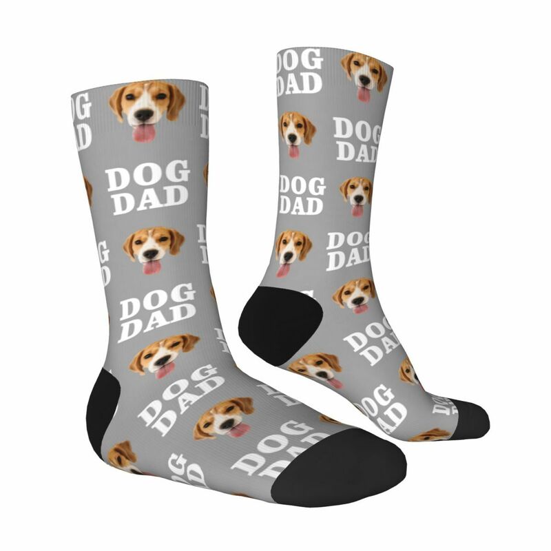 "DOG DAD" Customized Face Socks with Photos Added as a Gift for Pet Owners