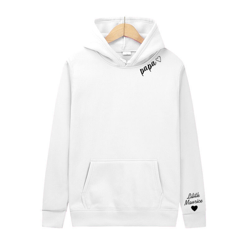 Personalized Hoodie Papa Inscription with Custom Name and Date for Father's Day
