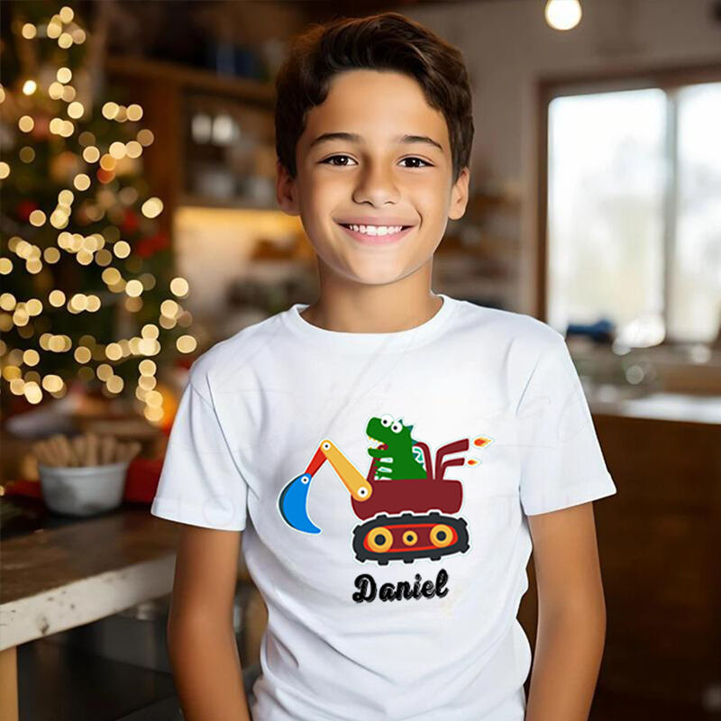 Personalized Kids T-Shirt With Customized Name And Cute Cartoon Pattern Children's Gifts