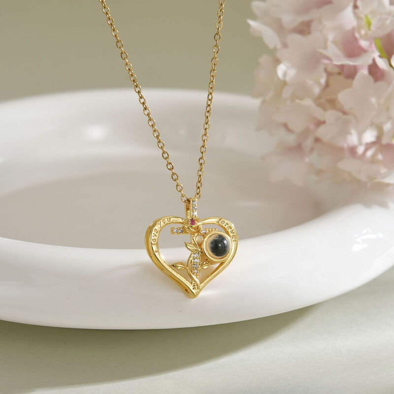 Collana personalizzata con proiezione di immagini a forma di cuore Bellissimo regalo per le coppie