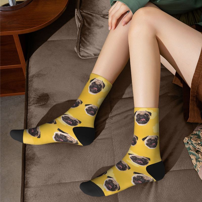 Personalized Cloud Face Socks with Pet Pictures for Pet Lovers