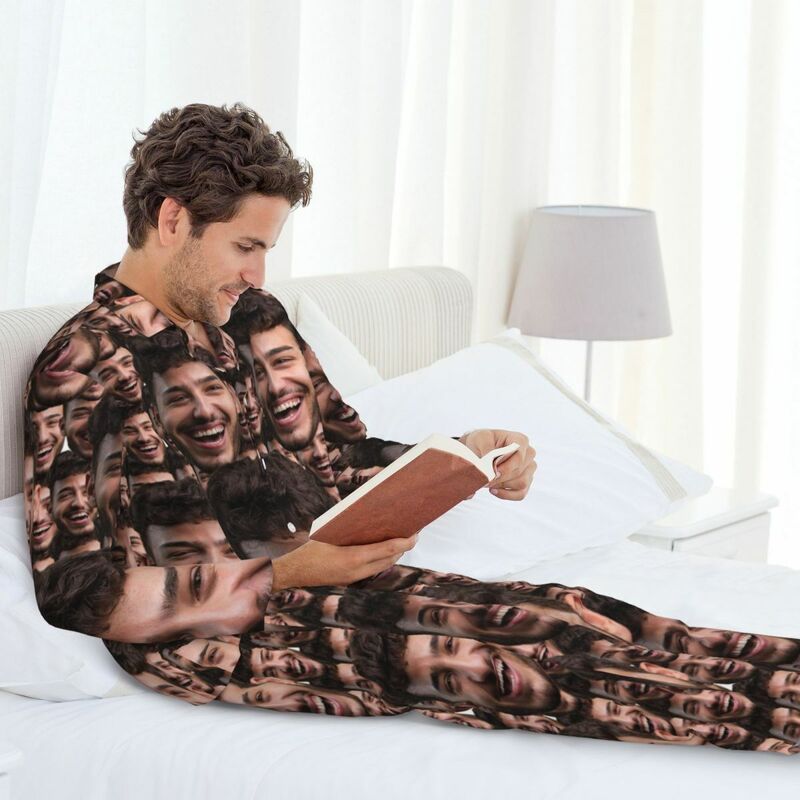 Personalized Pajamas Custom Head Photo Full Set Arrangement Design Funny Unique Gift for Loved One
