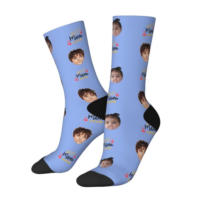 Custom Face Socks with Kid Photos for Mother's Day