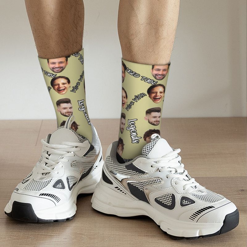 Personalized Face Socks Can Add 4 Photos as a Gift for Colleagues